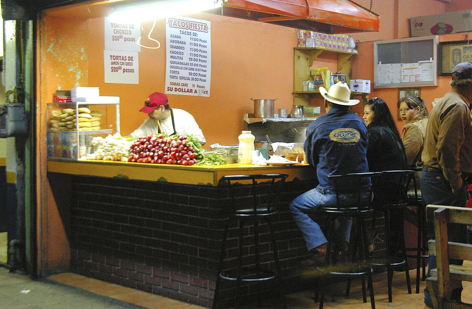 The taco dude gets on with his tacos from A Trip to Tijuana, Mexico - 25th March 2006
