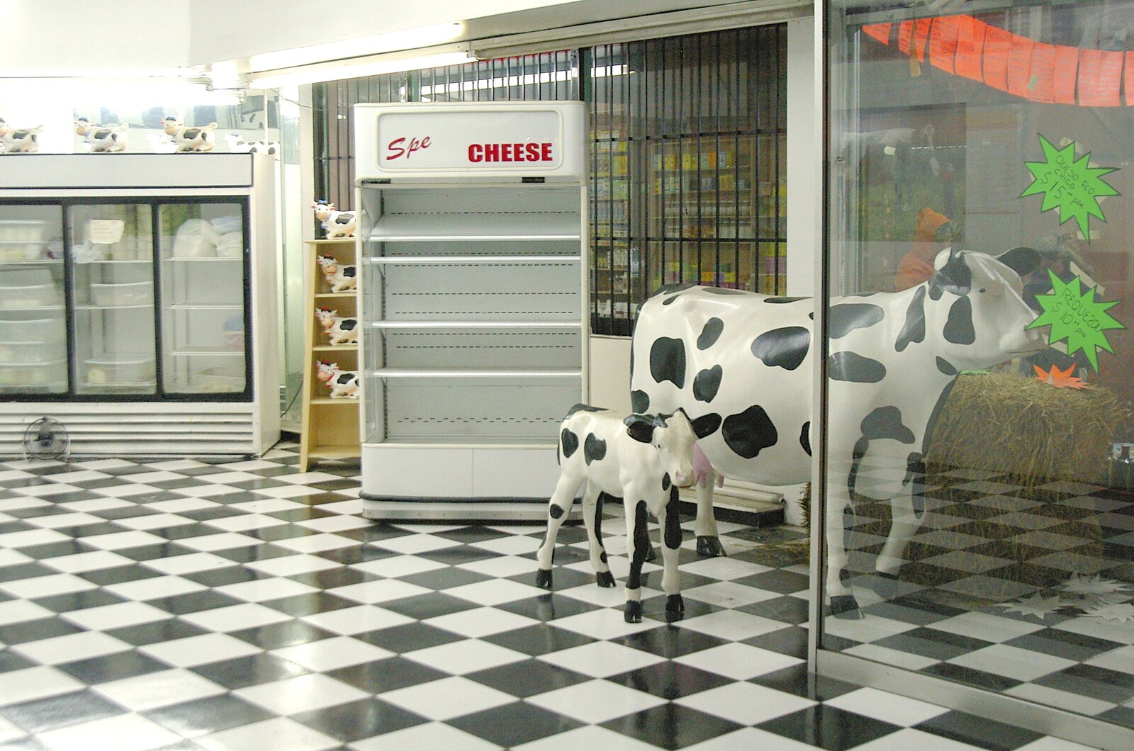 Black and white cows in a dairy shop from A Trip to Tijuana, Mexico - 25th March 2006