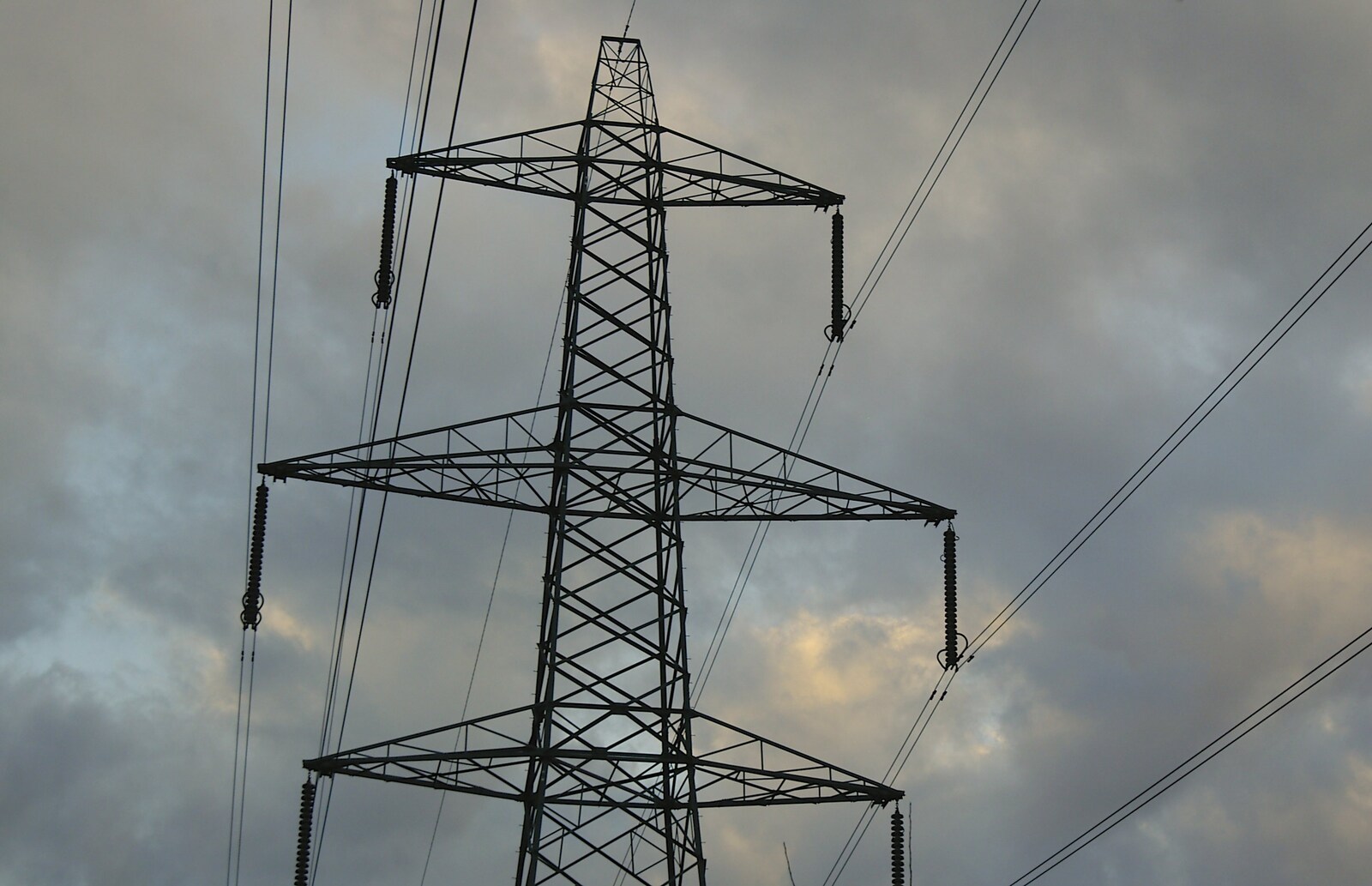 The looming presence of an electricity pylon from California Snow: San Bernadino State Forest, California, US - 26th March 2006