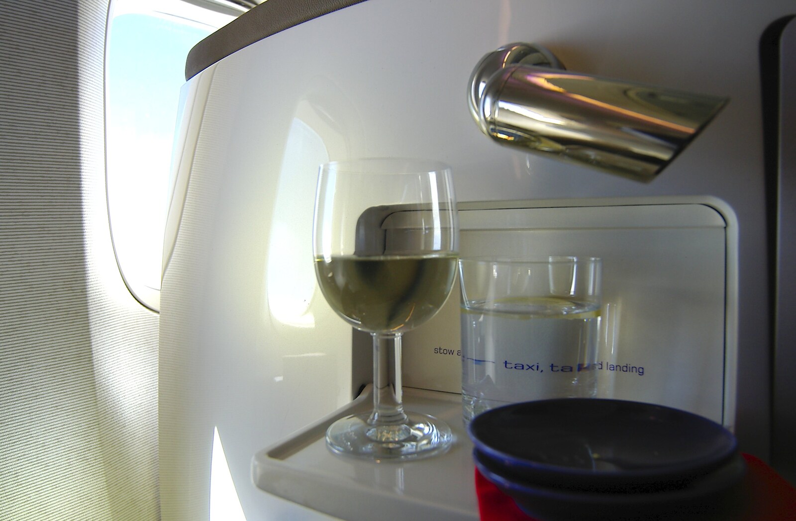 A fancy glass of wine in the posh seats from San Diego Seven: The Desert and the Dunes, Arizona and California, US - 22nd April