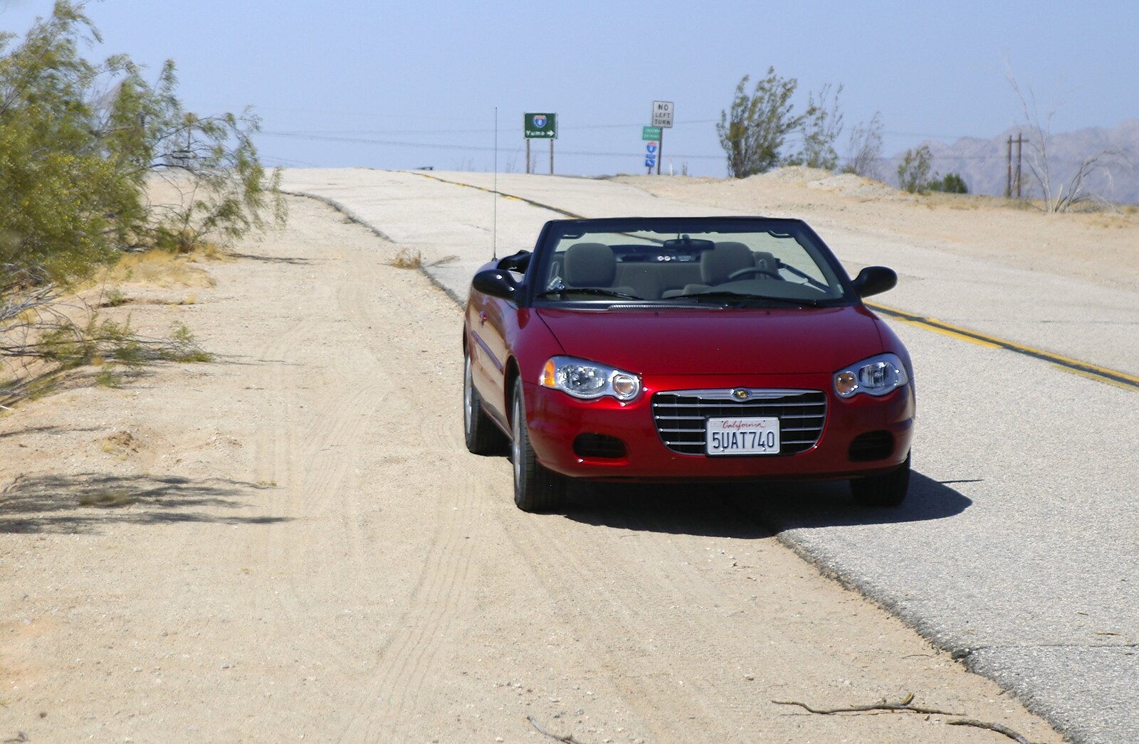The Chrysler Sebring from San Diego Seven: The Desert and the Dunes, Arizona and California, US - 22nd April