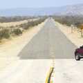 An SUV pulls out onto State Route 34, San Diego Seven: The Desert and the Dunes, Arizona and California, US - 22nd April
