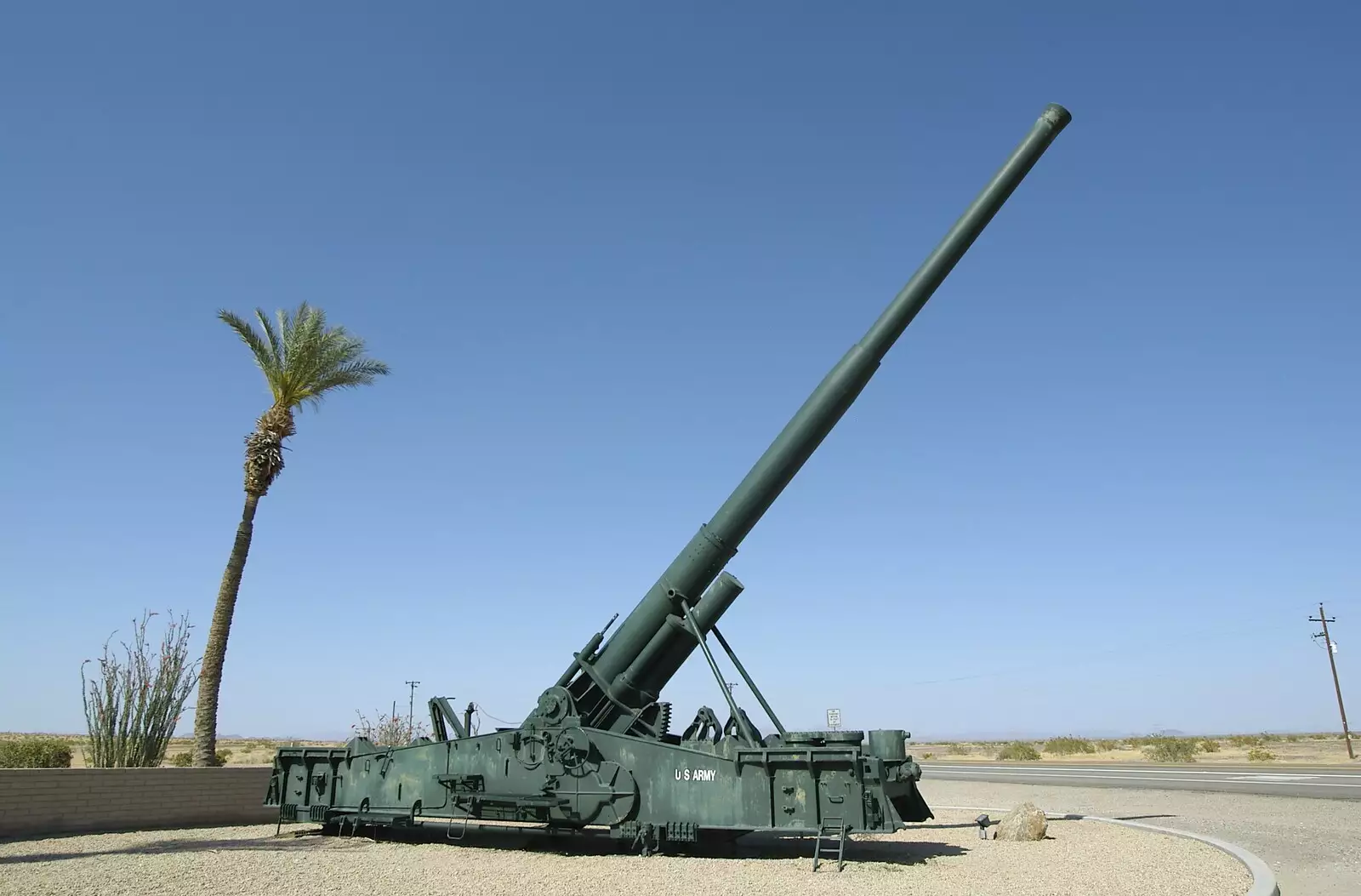 A massive Howitzer in the Yuma Proving Grounds, from San Diego Seven: The Desert and the Dunes, Arizona and California, US - 22nd April