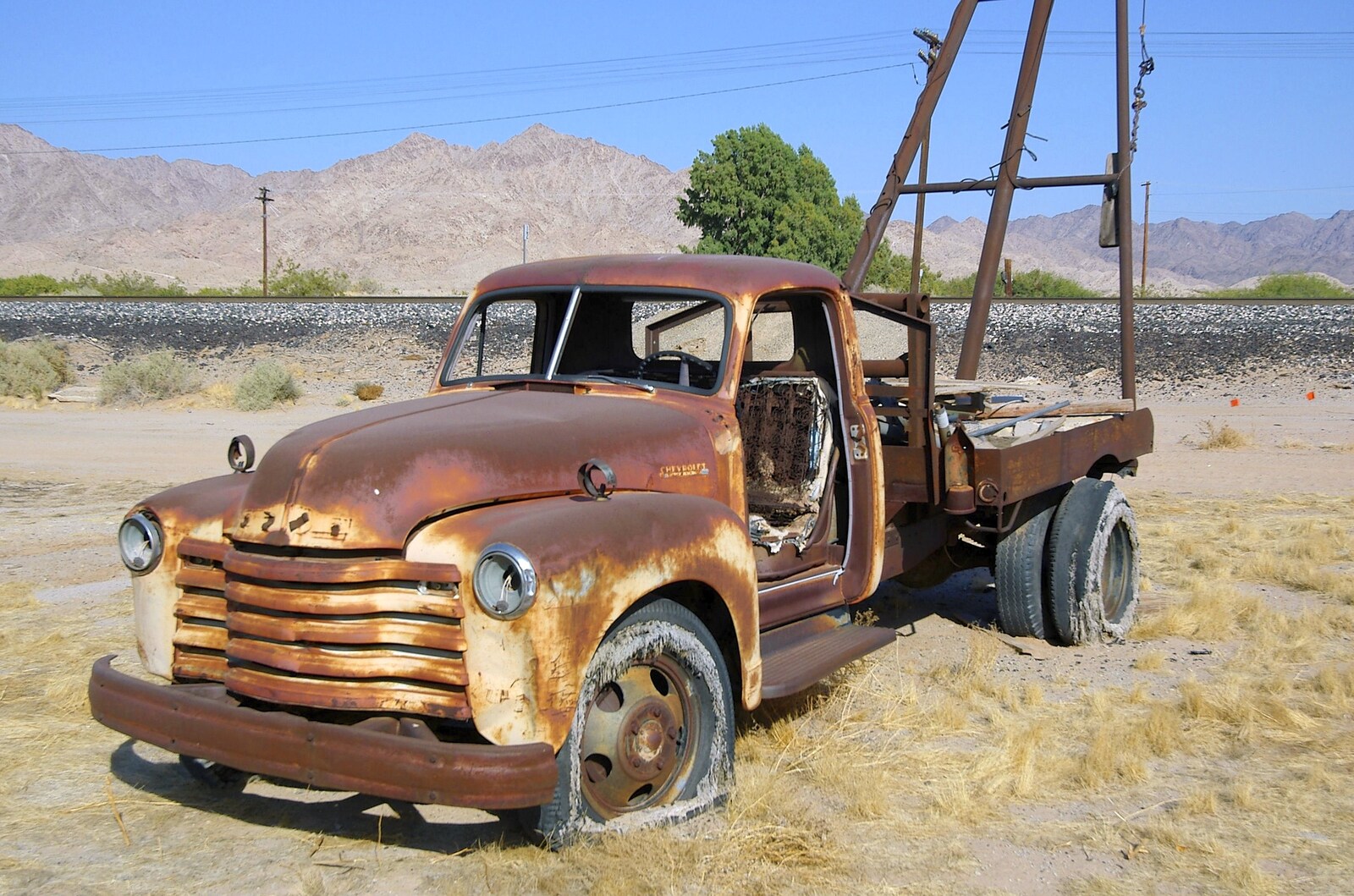 An old 50s Chevrolet pickup rusts away from San Diego Seven: The Desert and the Dunes, Arizona and California, US - 22nd April