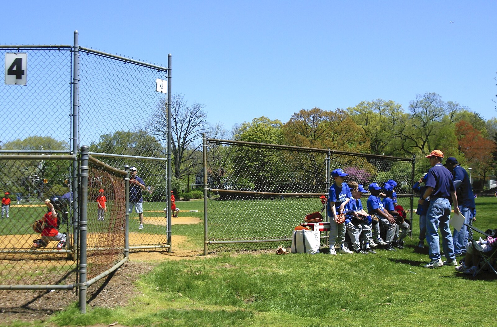 The baseball cage from Maplewood and Little-League Baseball, New Jersey - 29th April 2006