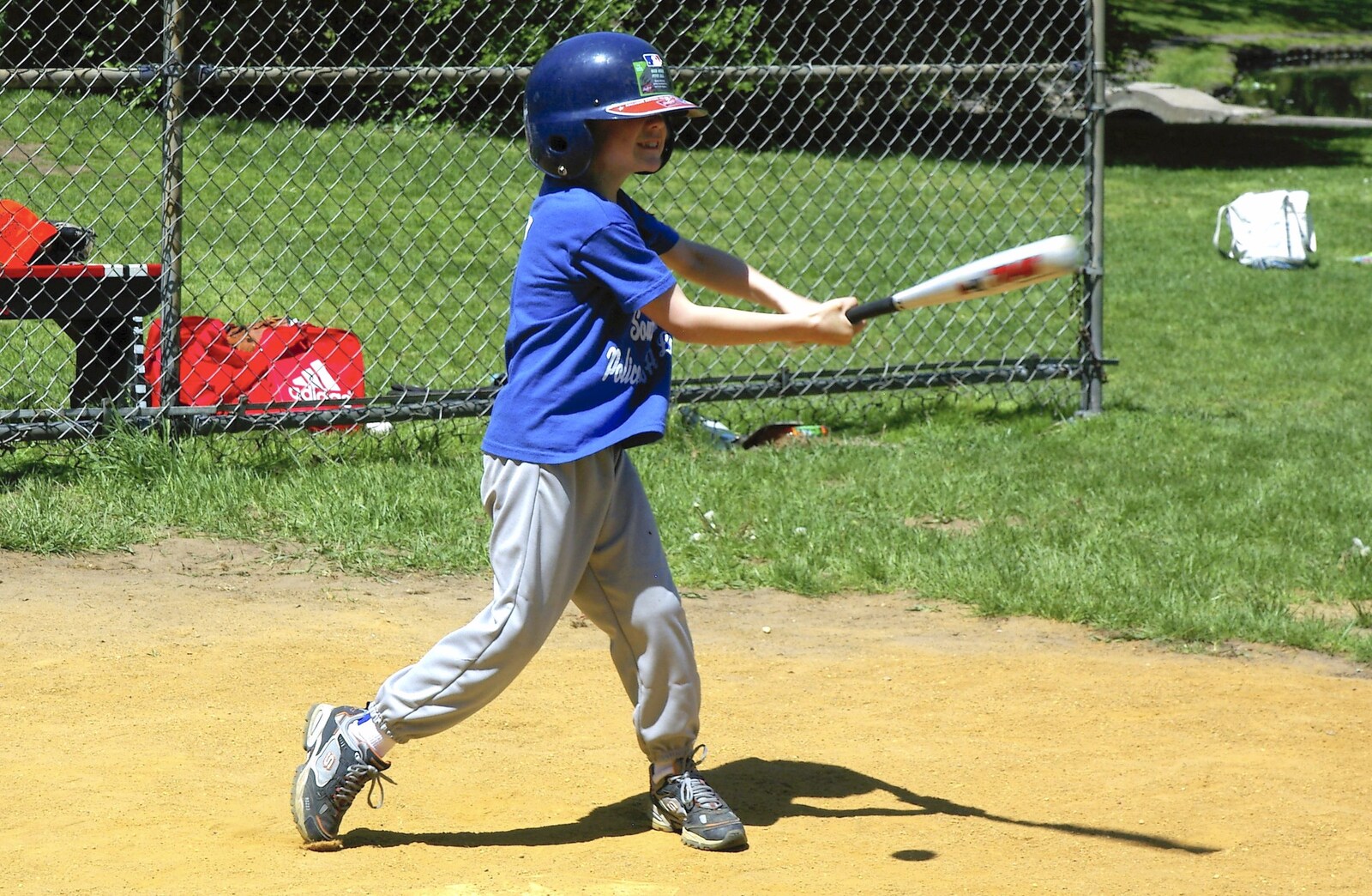 Kai swings out from Maplewood and Little-League Baseball, New Jersey - 29th April 2006