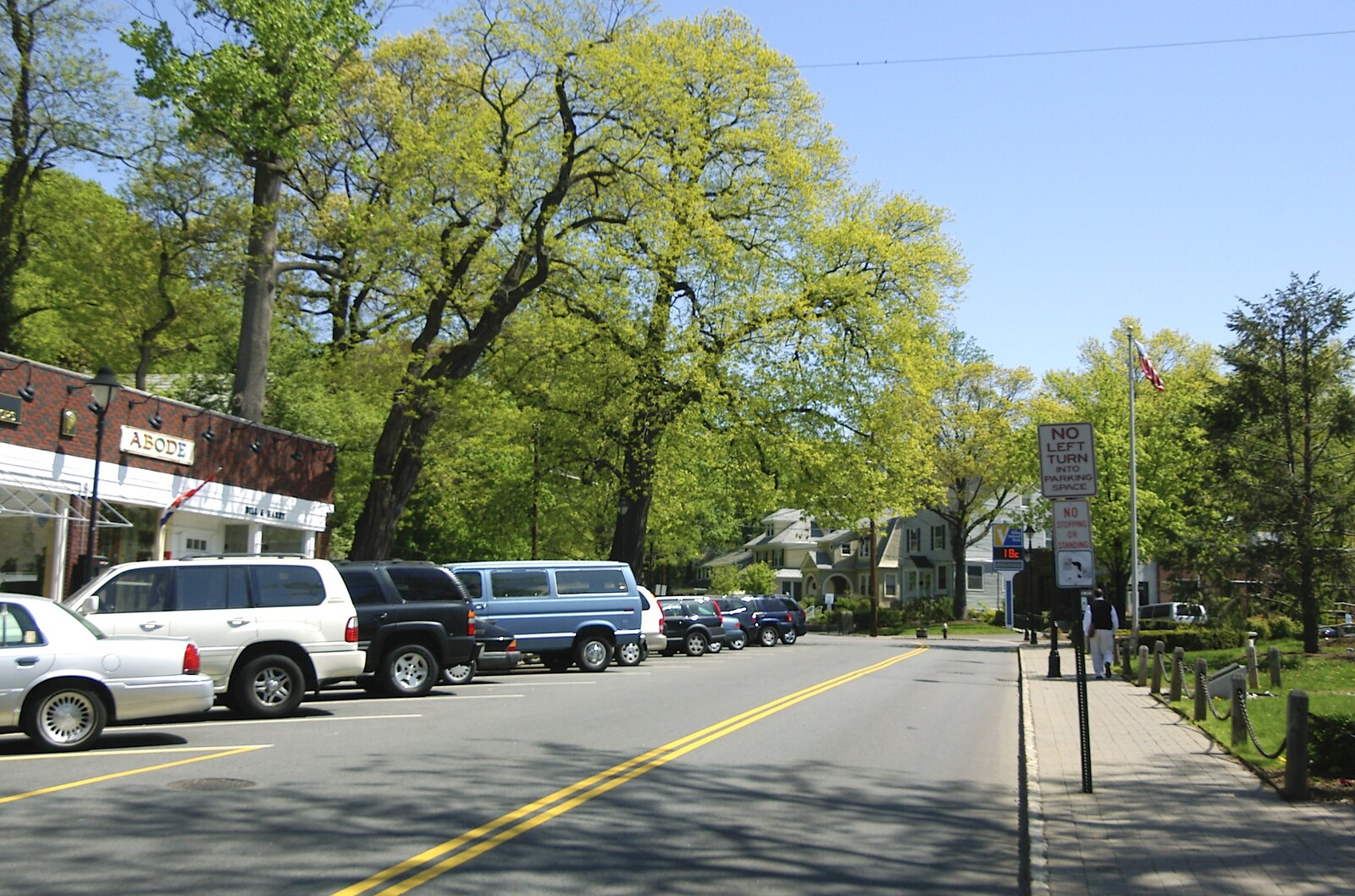 The leafy Main Street from Maplewood and Little-League Baseball, New Jersey - 29th April 2006