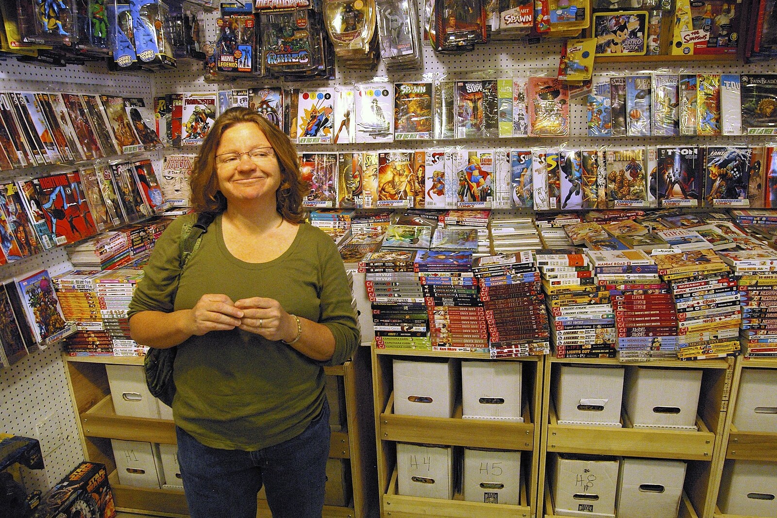 Lolly in the comic book store where she works from Maplewood and Little-League Baseball, New Jersey - 29th April 2006
