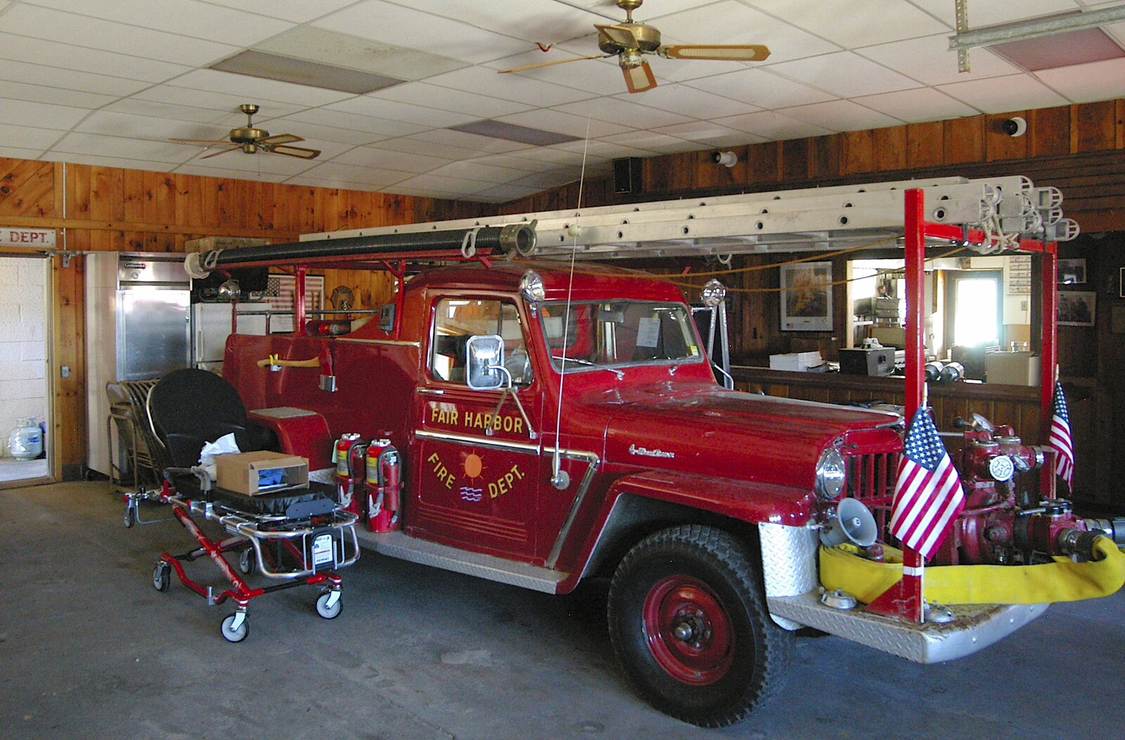 An old fire engine from Phil and the Fair Harbor Fire Engine, Fire Island, New York State, US - 30th April 2006