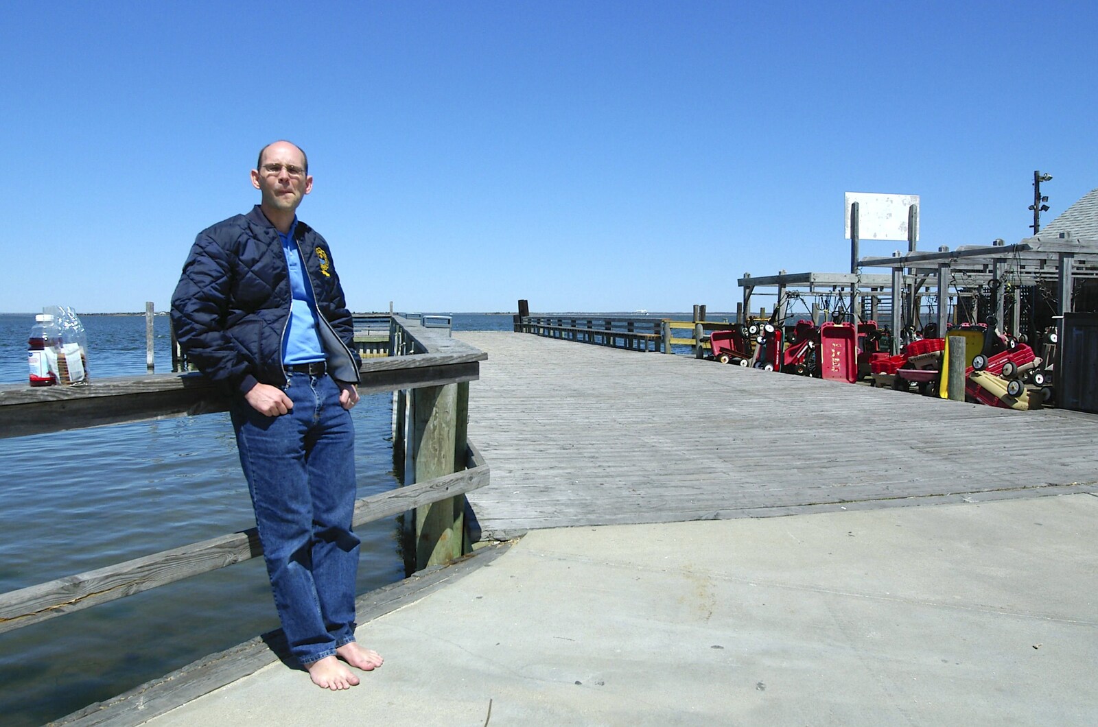 Phil on the pier from Phil and the Fair Harbor Fire Engine, Fire Island, New York State, US - 30th April 2006