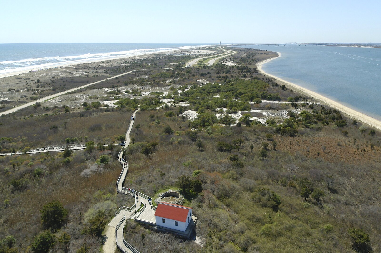 A view from the lighthouse looking south from Phil and the Fair Harbor Fire Engine, Fire Island, New York State, US - 30th April 2006