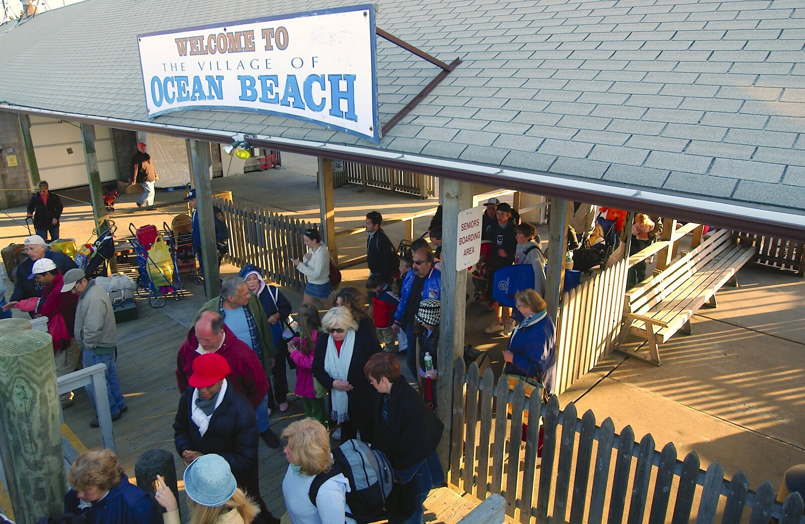 Back at Ocean Beach ferry terminal from Phil and the Fair Harbor Fire Engine, Fire Island, New York State, US - 30th April 2006