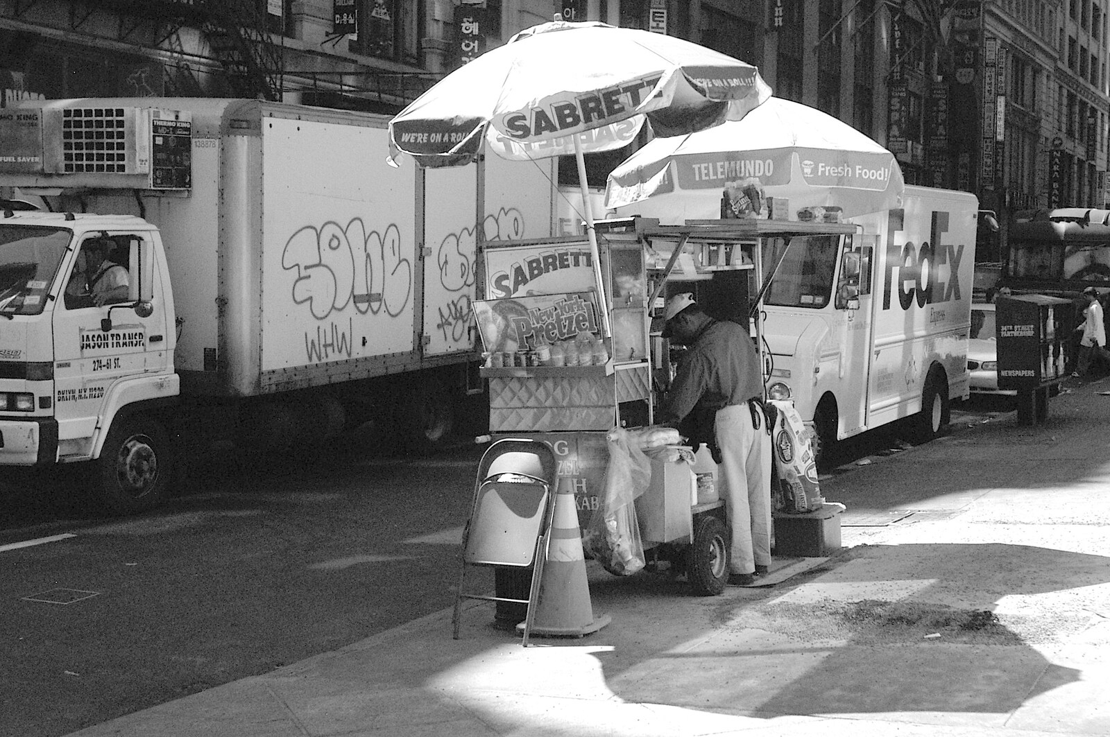 A Sabrett hotdog stand from Times Square, the Empire State and Ground Zero, New York, US - 1st May 2006
