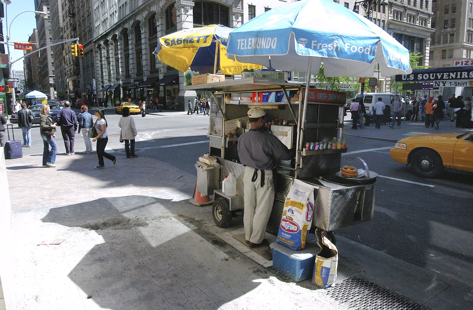 Another street, another hot-dog stand from Times Square, the Empire State and Ground Zero, New York, US - 1st May 2006