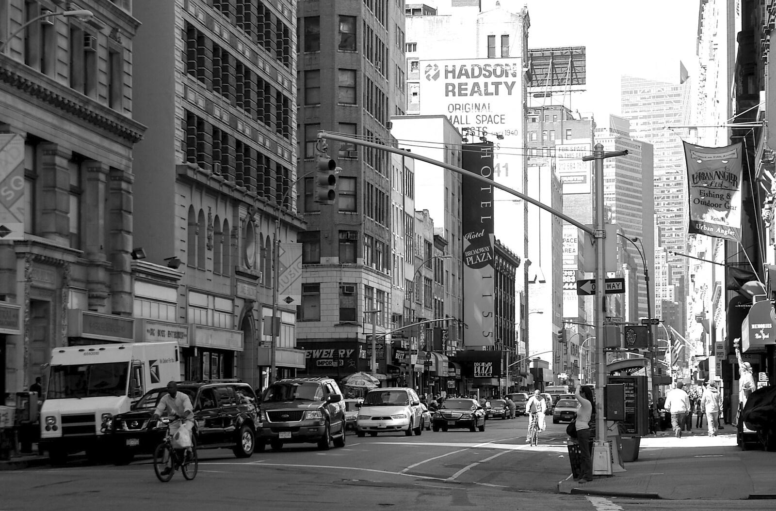 Looking up the Broadway and 5th Avenue from Times Square, the Empire State and Ground Zero, New York, US - 1st May 2006