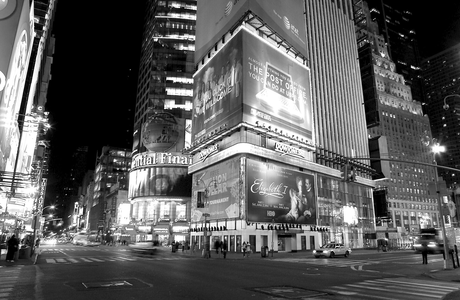 Times Square in black and white from Times Square, the Empire State and Ground Zero, New York, US - 1st May 2006