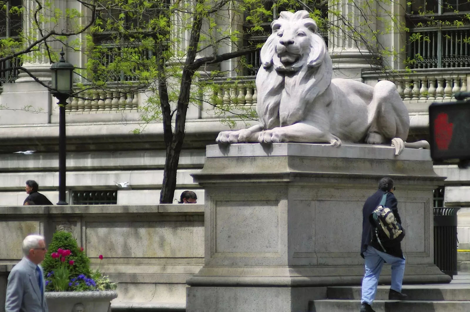 The lions of the New York Public Library, from A Union Square Demo, Bryant Park and Columbus Circle, New York, US - 2nd May 2006