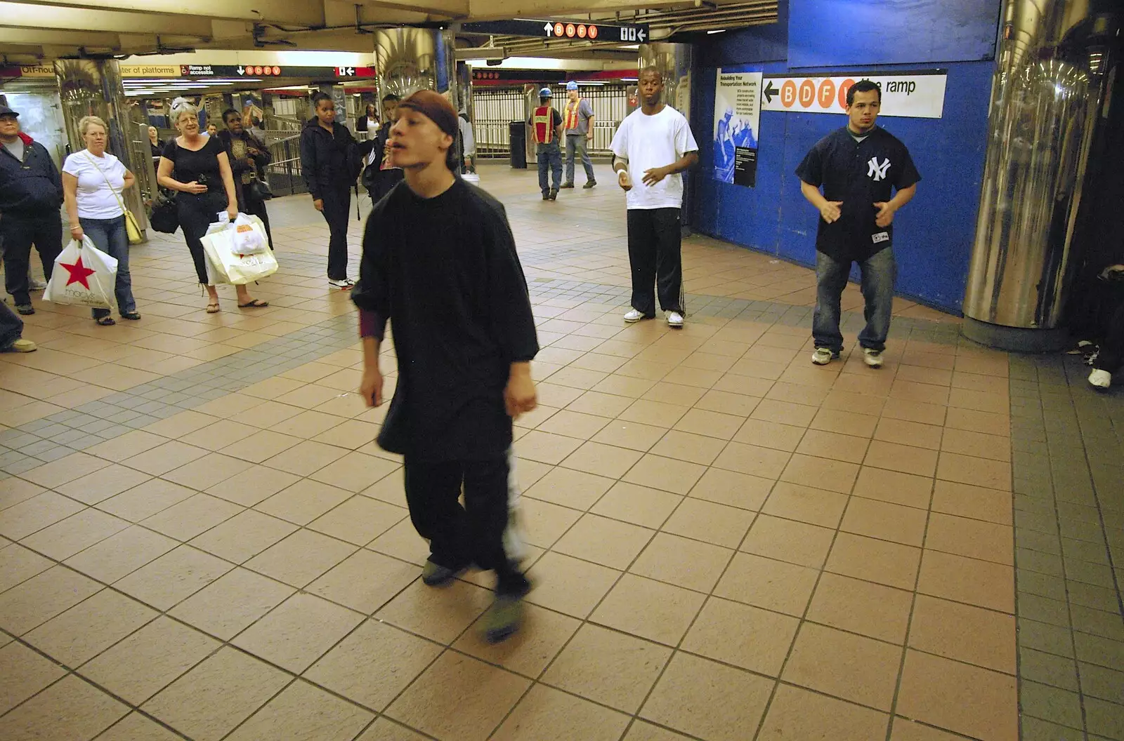 Break dancers in Bryant Street Subway, from A Union Square Demo, Bryant Park and Columbus Circle, New York, US - 2nd May 2006