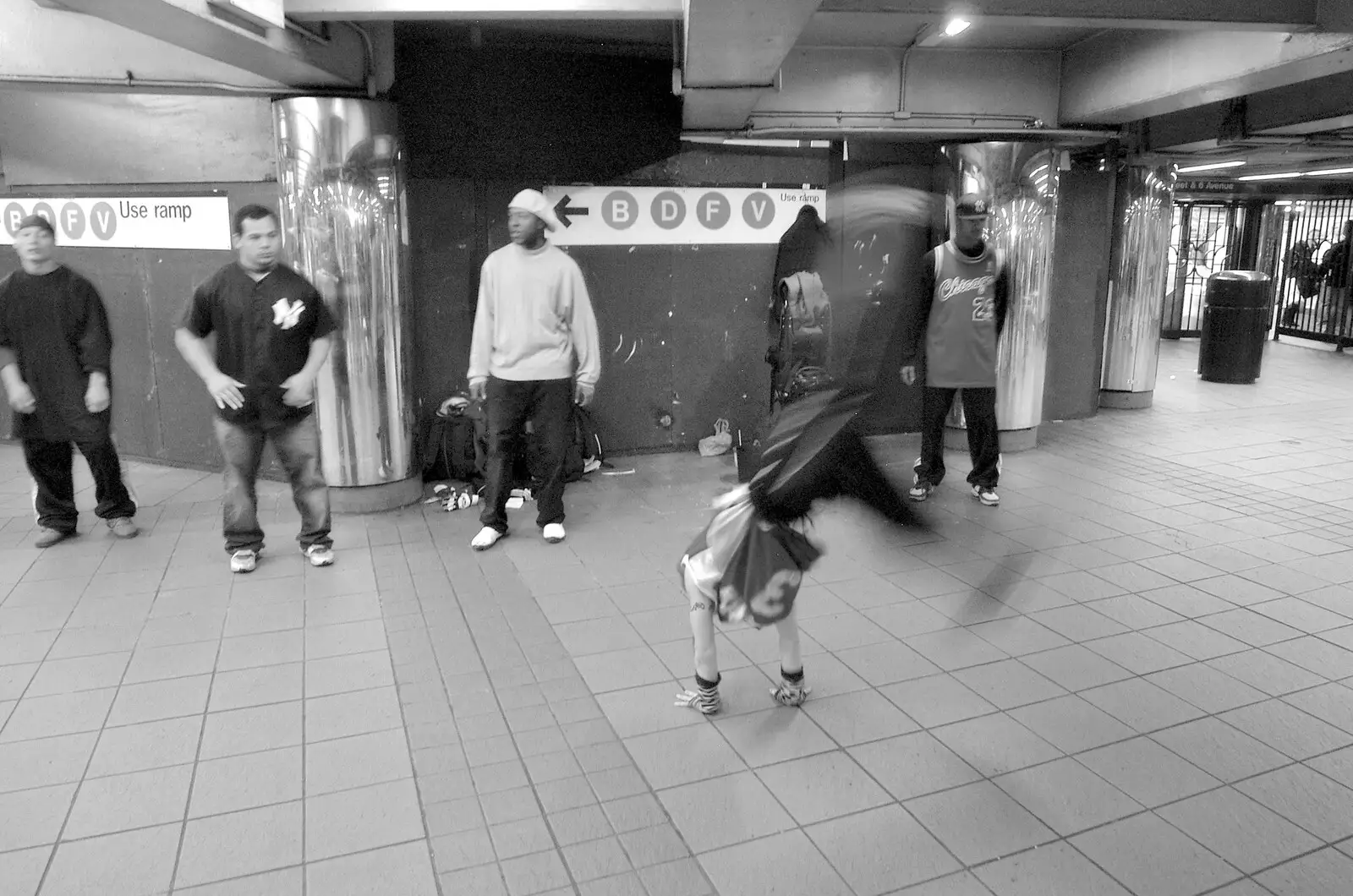 A break-dance hand stand, from A Union Square Demo, Bryant Park and Columbus Circle, New York, US - 2nd May 2006