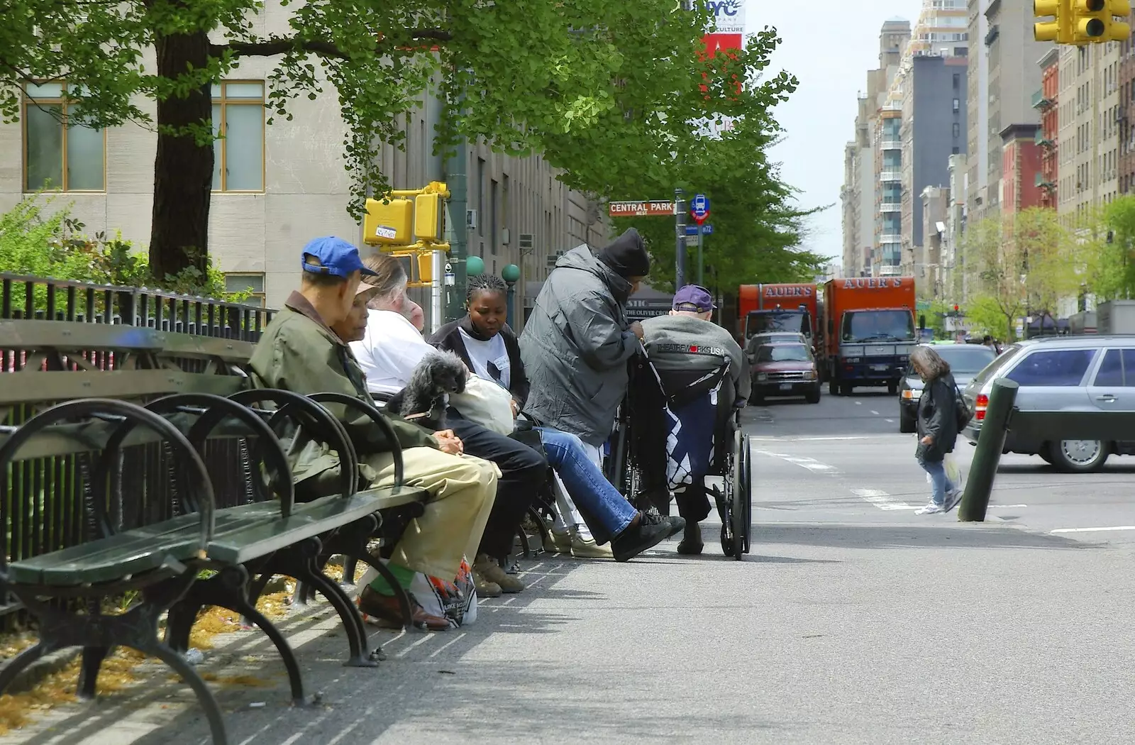 People on a bench, from A Union Square Demo, Bryant Park and Columbus Circle, New York, US - 2nd May 2006