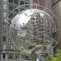 Steel globe in Columbus Circle, A Union Square Demo, Bryant Park and Columbus Circle, New York, US - 2nd May 2006