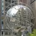 Steel globe in Columbus Circle, A Union Square Demo, Bryant Park and Columbus Circle, New York, US - 2nd May 2006