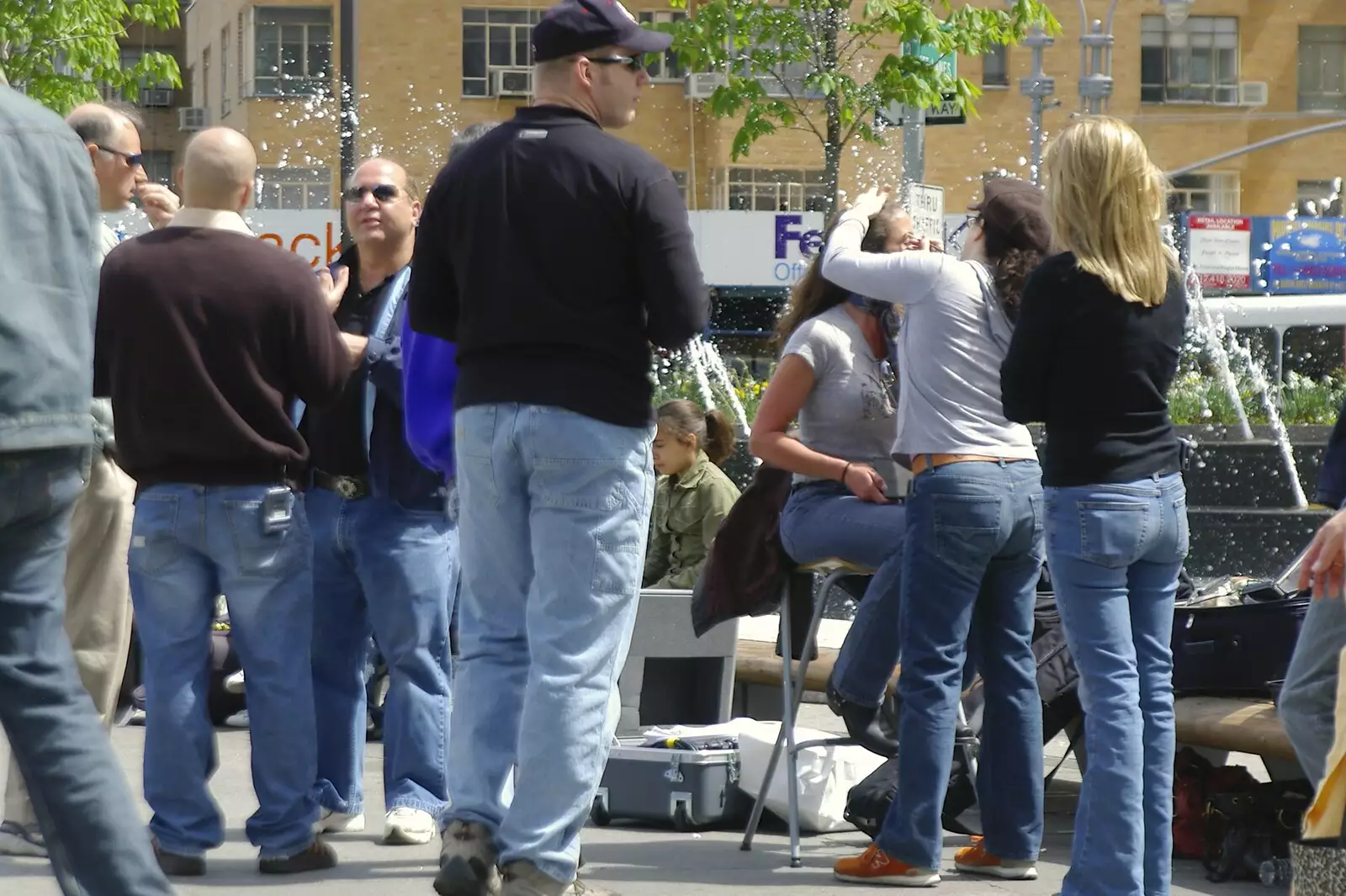 Some sort of photo shoot occurs, from A Union Square Demo, Bryant Park and Columbus Circle, New York, US - 2nd May 2006