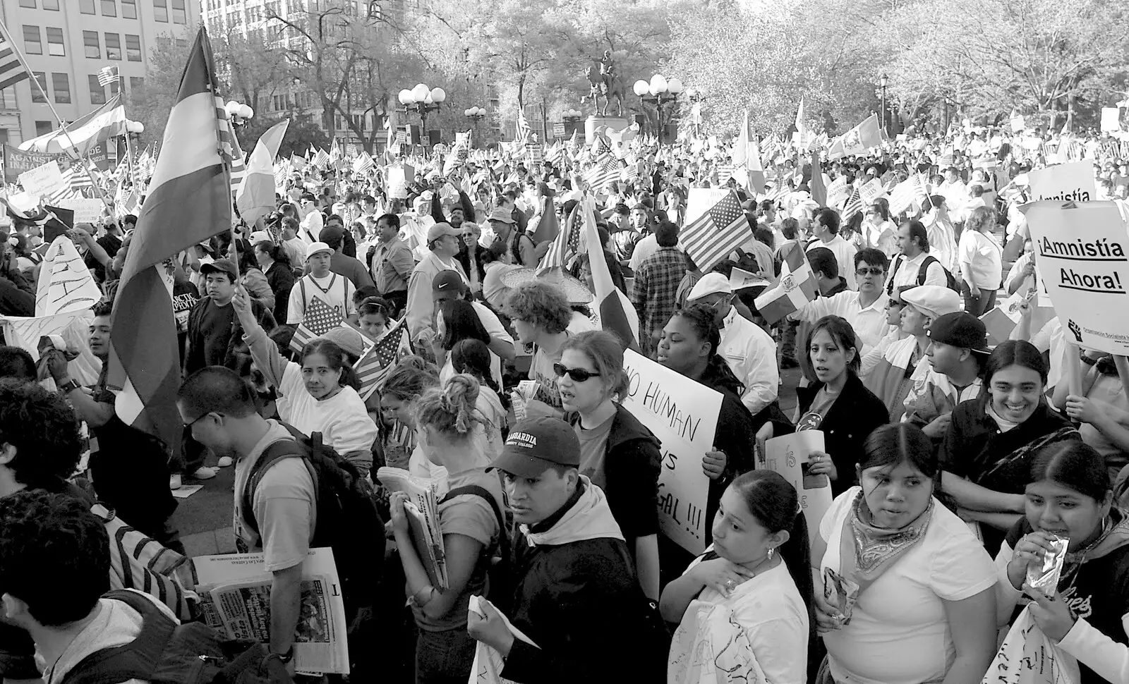 A mass of demonstrators in Union Square, from A Union Square Demo, Bryant Park and Columbus Circle, New York, US - 2nd May 2006