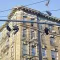 Sneakers on an overhead traffic light, A Union Square Demo, Bryant Park and Columbus Circle, New York, US - 2nd May 2006