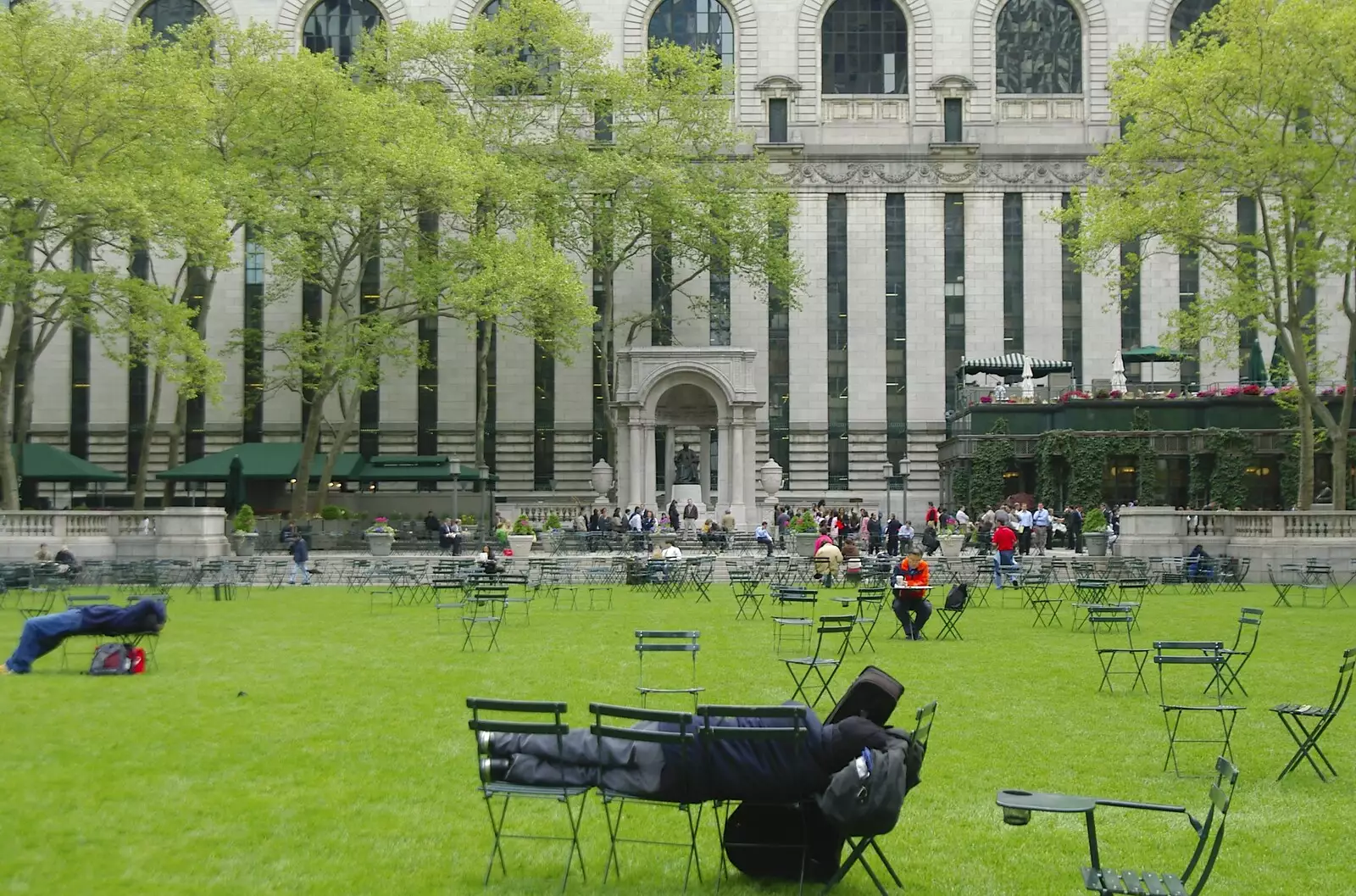 A sleeping guitarist, from A Union Square Demo, Bryant Park and Columbus Circle, New York, US - 2nd May 2006