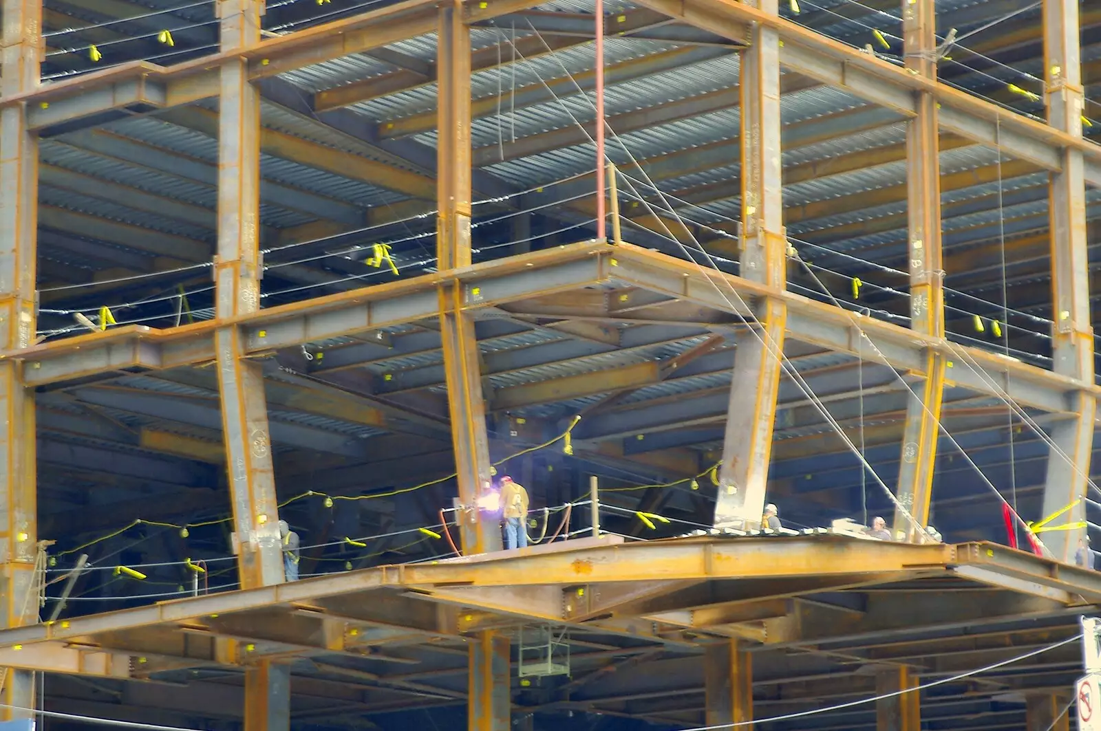 The steel frame of a new building is welded, from A Union Square Demo, Bryant Park and Columbus Circle, New York, US - 2nd May 2006