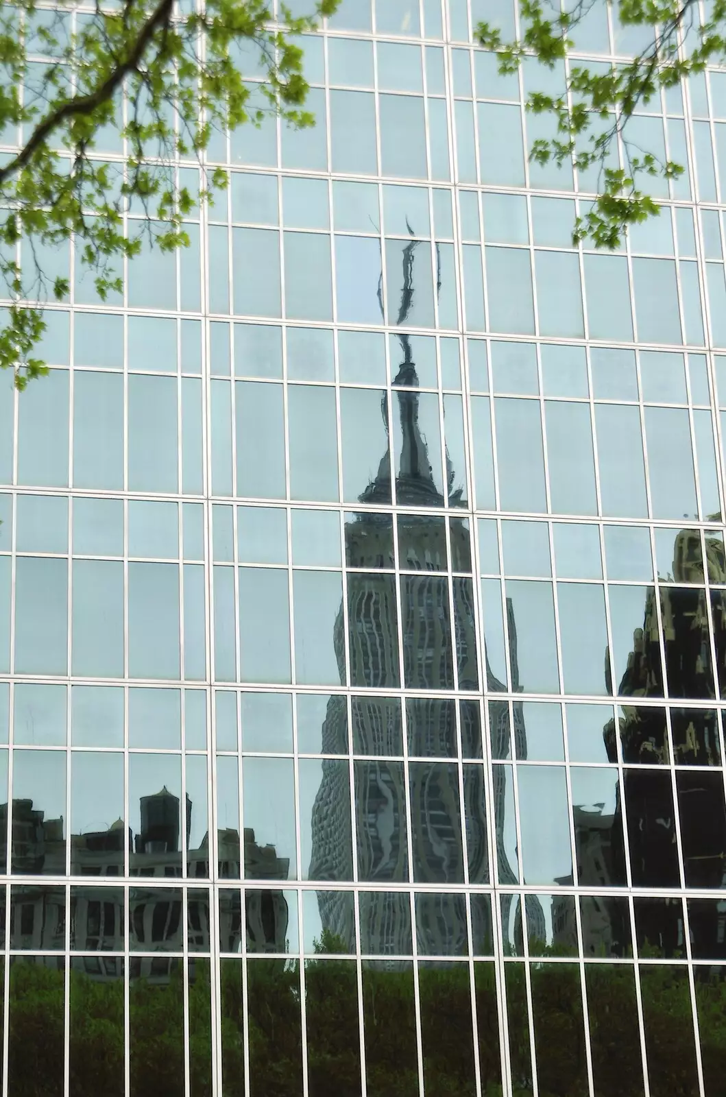 The Empire State Building reflected in glass, from A Union Square Demo, Bryant Park and Columbus Circle, New York, US - 2nd May 2006