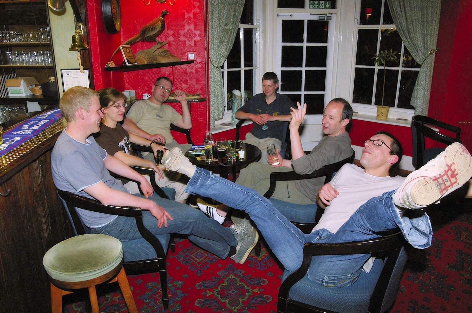 Several beers later: relaxing in the lounge from The BSCC does The Pheasant Hotel, Kelling, Norfolk - 6th May 2006