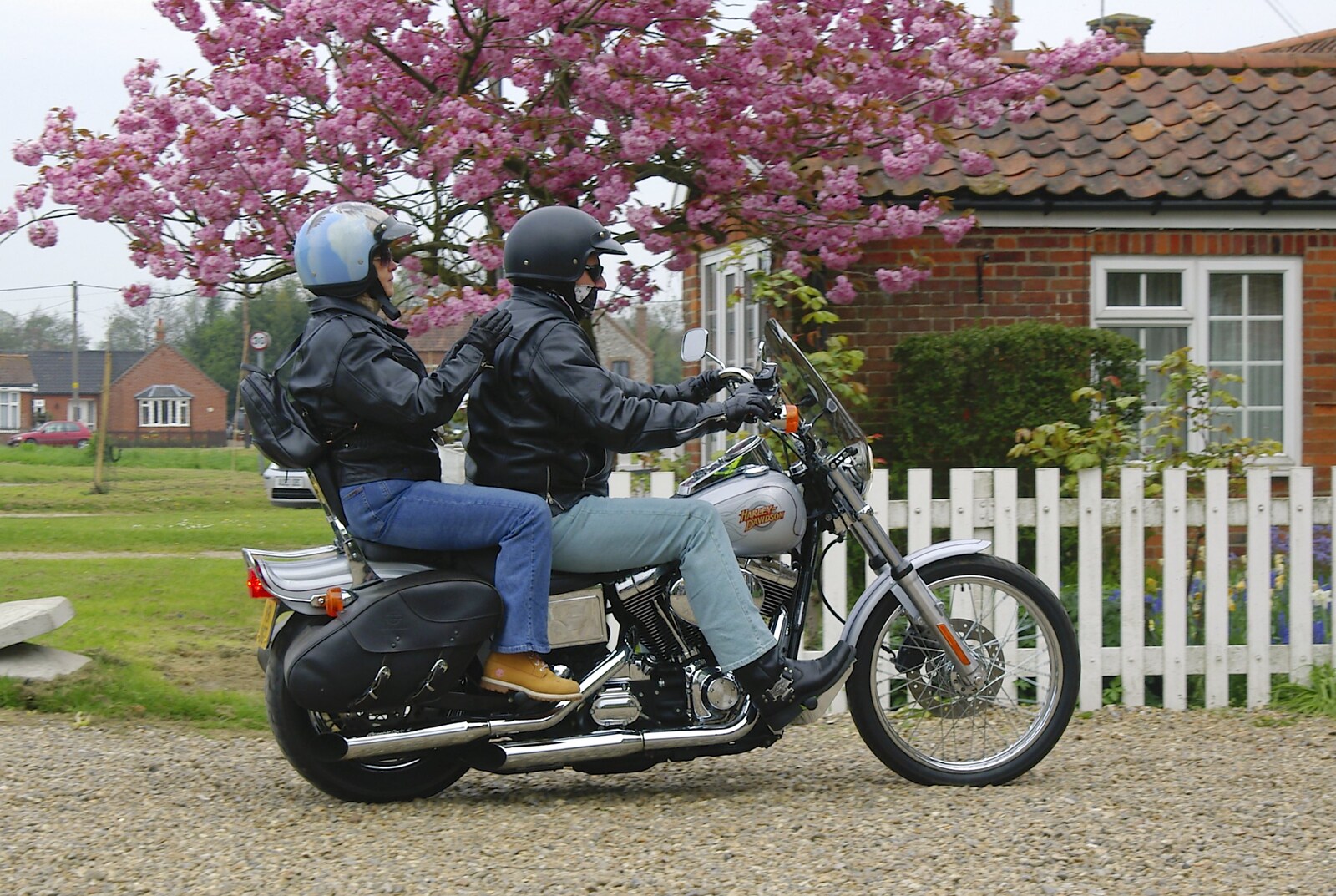 A couple of Harley bikers stop off from The BSCC does The Pheasant Hotel, Kelling, Norfolk - 6th May 2006
