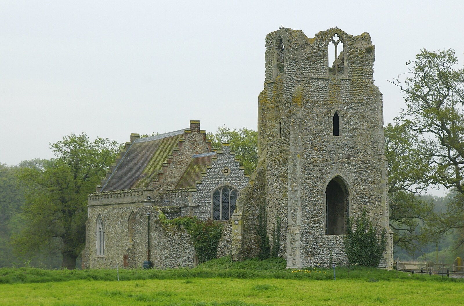 A partly-ruined church from The BSCC does The Pheasant Hotel, Kelling, Norfolk - 6th May 2006