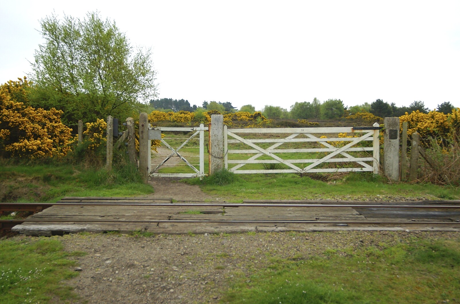 A crossing over the North Norfolk Railway from The BSCC does The Pheasant Hotel, Kelling, Norfolk - 6th May 2006