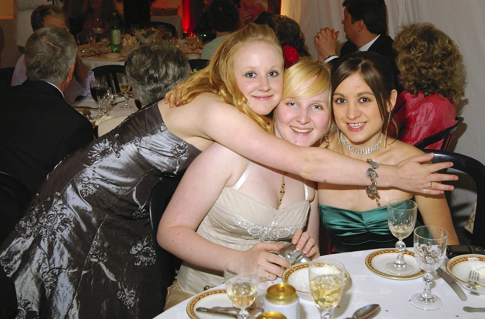 Lucy and her friends from Henry and Fiona's Wedding Reception, Oakley, Suffolk - 2nd June 2006
