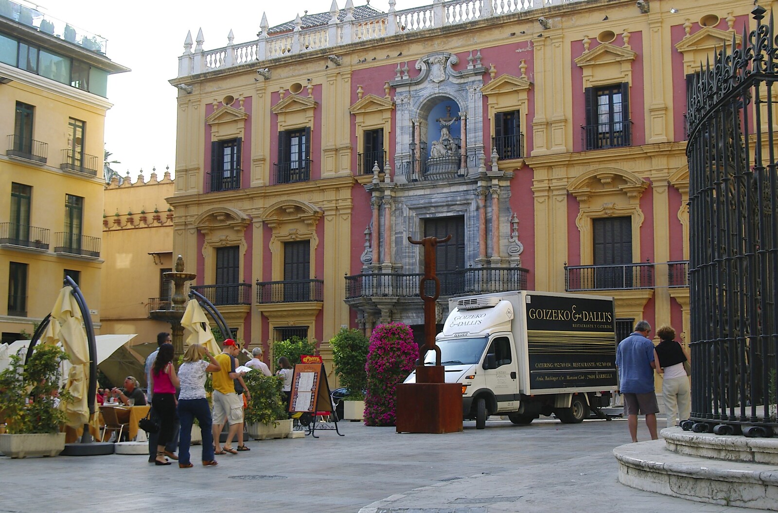 The square opposite the cathedral from Working at Telefónica, Malaga, Spain - 6th June 2006