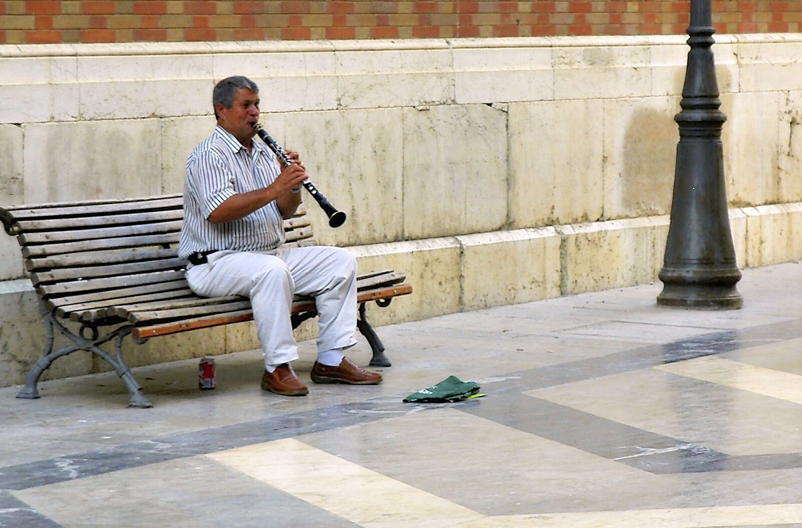 A busking clarinet from Working at Telefónica, Malaga, Spain - 6th June 2006