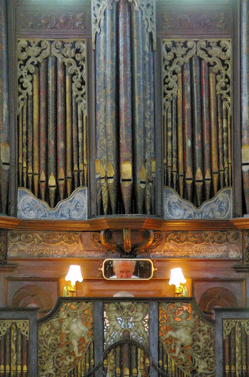 An organist gets some practice in, from A Picnic by the Castle on a Hill, Framlingham, Suffolk - 17th June 2006