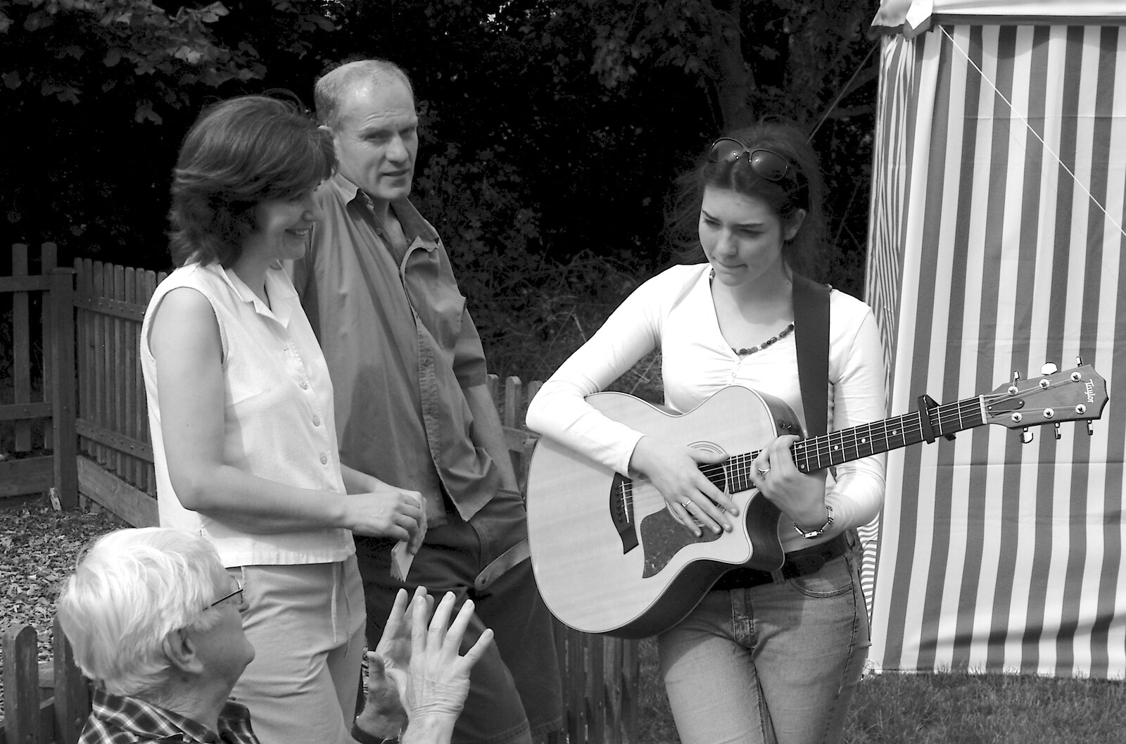 Daisy and parents from The Village Fête, Yaxley, Suffolk - 18th June 2006