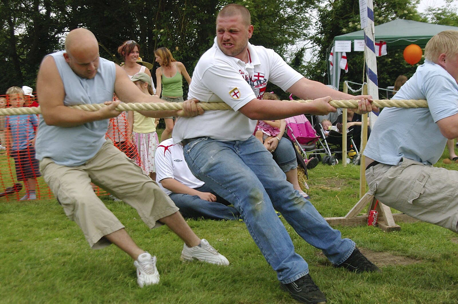 The tug of war gets intense from The Village Fête, Yaxley, Suffolk - 18th June 2006