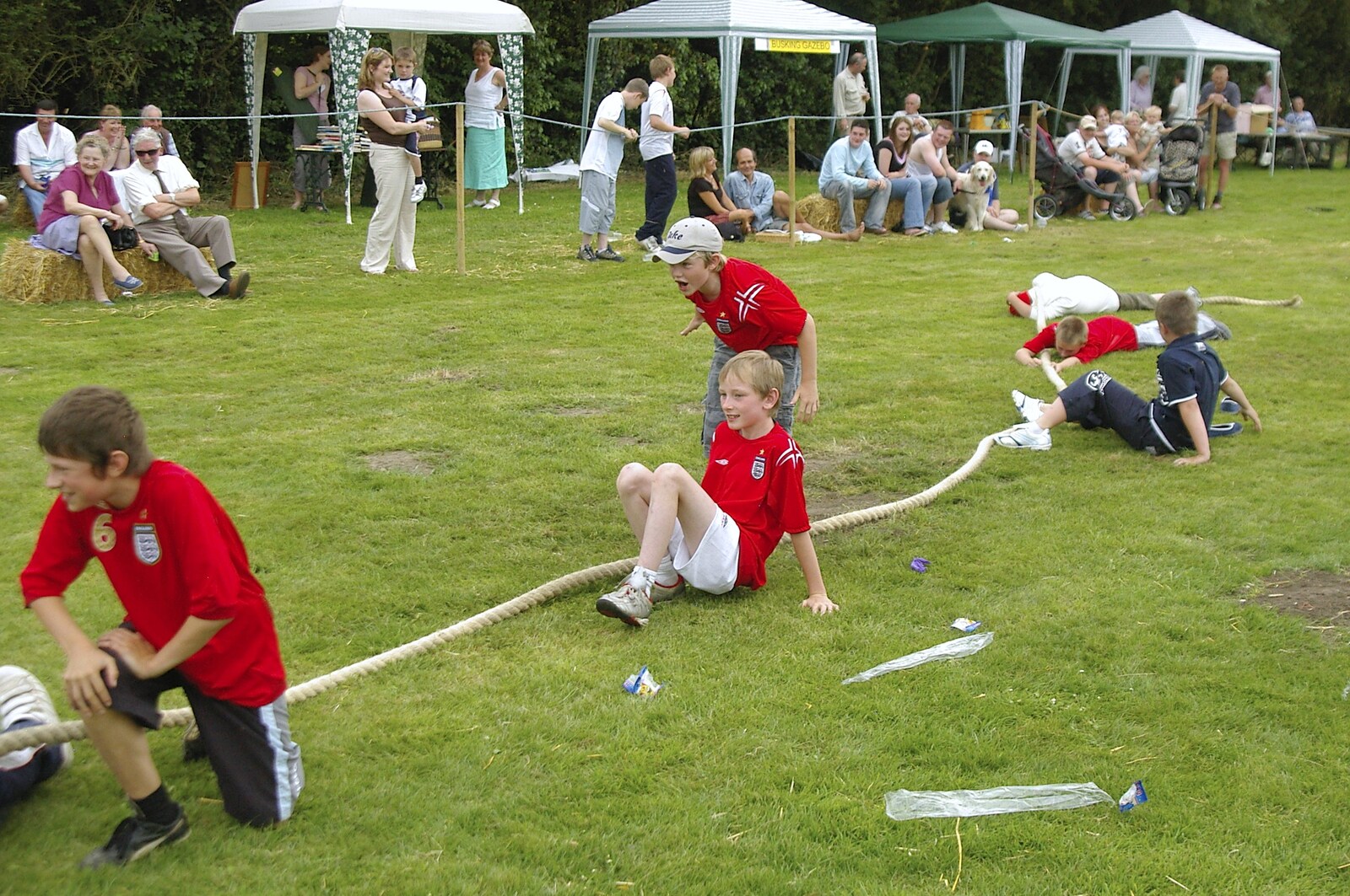 A team collapses from The Village Fête, Yaxley, Suffolk - 18th June 2006