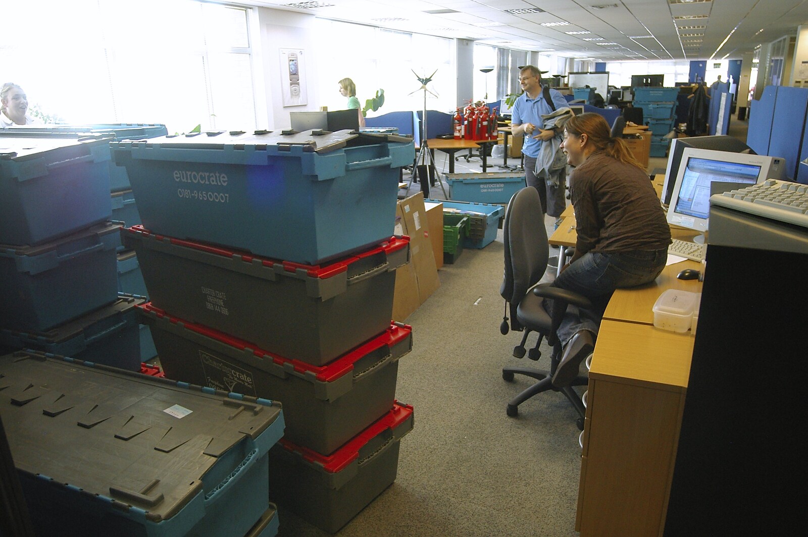 More 'crate city' from Qualcomm Moves Offices, Milton Road, Cambridge - 26th July 2006