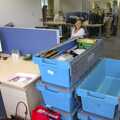 Debs, almost hidden behind a bunch of boxes, Qualcomm Moves Offices, Milton Road, Cambridge - 26th July 2006