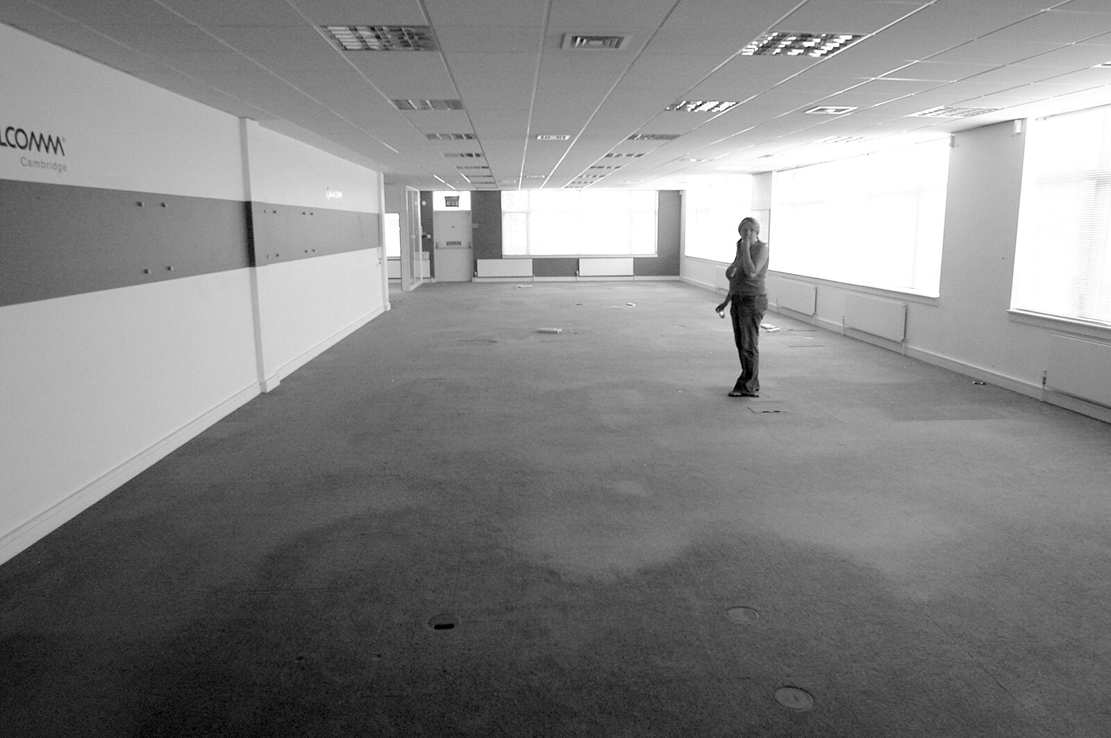 Clare looks a bit lost in the old East Wing from Qualcomm Moves Offices, Milton Road, Cambridge - 26th July 2006