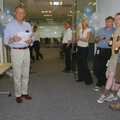 Tim Simpson does a speech, Qualcomm's New Office Party, Science Park, Milton Road, Cambridge - 3rd July 2006
