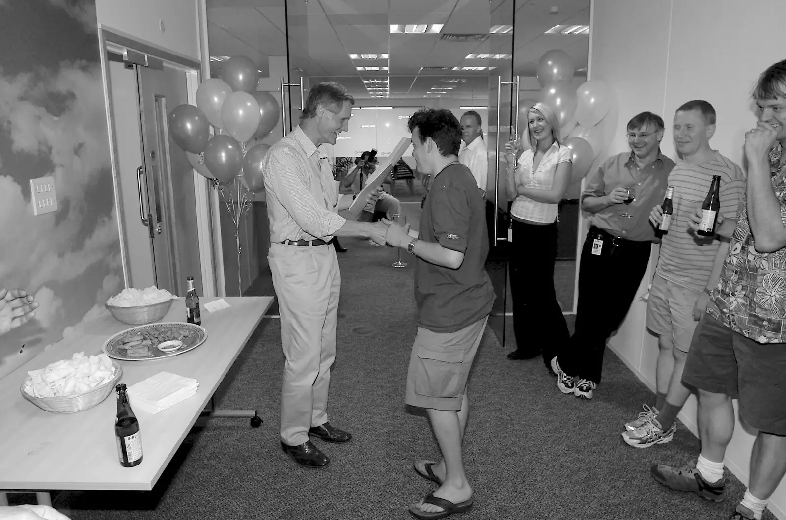 Hani gets a Qualstar, from Qualcomm's New Office Party, Science Park, Milton Road, Cambridge - 3rd July 2006