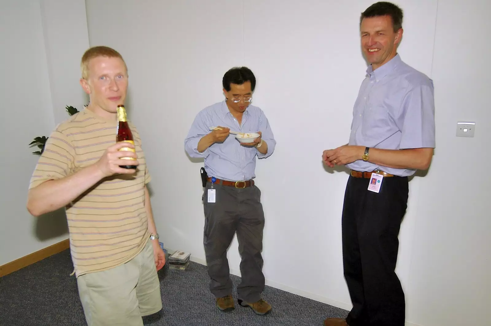 Steve, James and John Scott, from Qualcomm's New Office Party, Science Park, Milton Road, Cambridge - 3rd July 2006