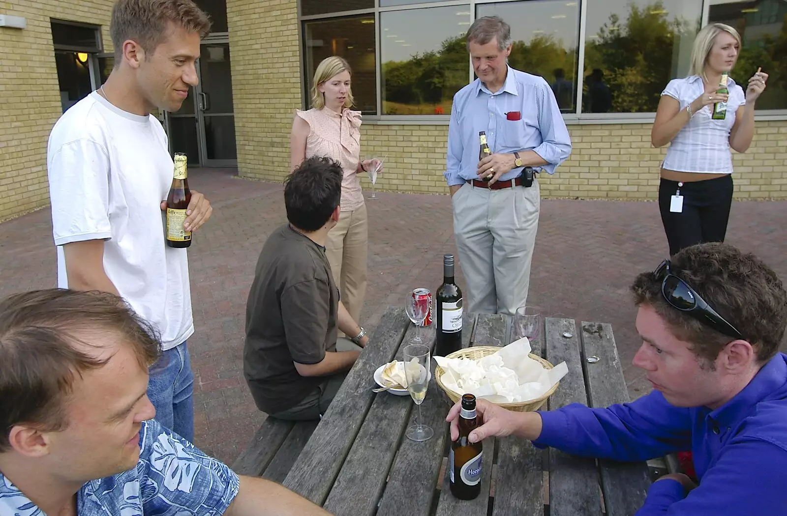 Outside, Qualcomm staffers mill around, from Qualcomm's New Office Party, Science Park, Milton Road, Cambridge - 3rd July 2006